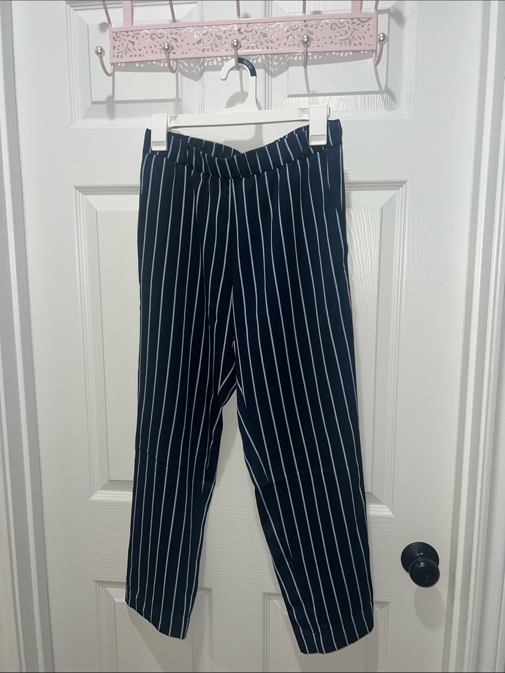 Women’s Navy Blue Pinstripe Trousers